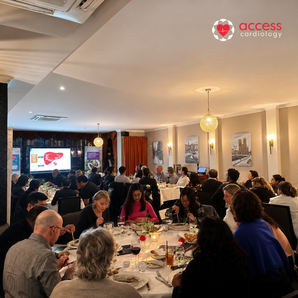 GPs attending Access Cardiology's educational dinner in Perth featuring specialist presentations on cardiovascular care and referral pathways.