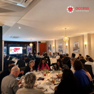 GPs attending Access Cardiology's educational dinner in Perth featuring specialist presentations on cardiovascular care and referral pathways.